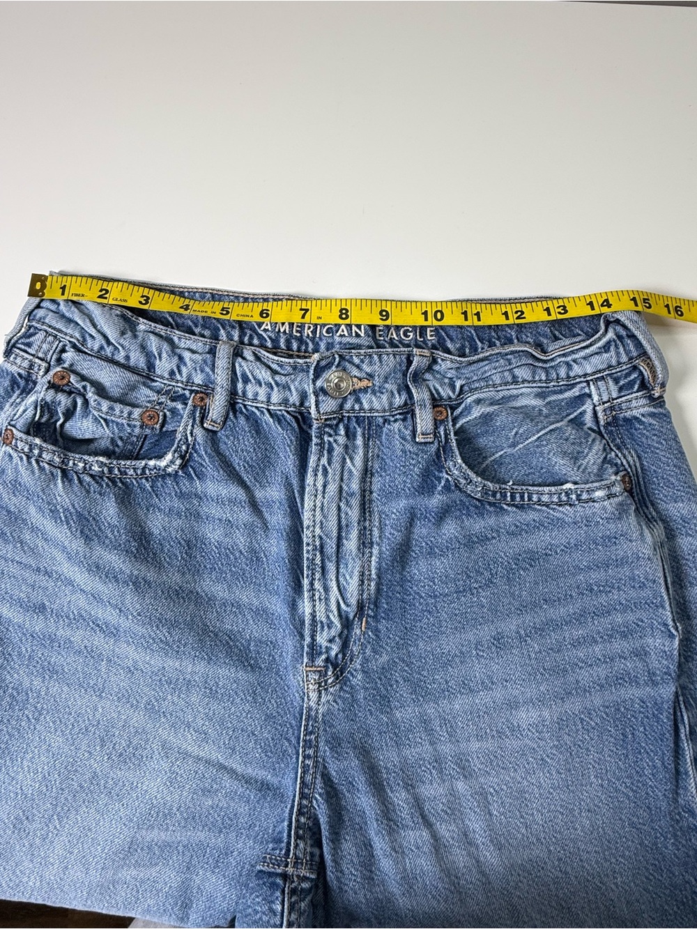 American Eagle | Super High Rise Baggy Wide Leg Jeans | Light Wash | 10 Regular - Picture 6 of 15